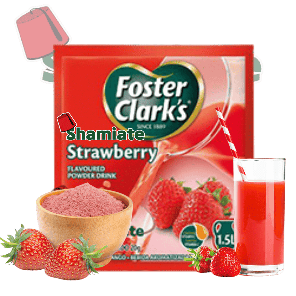Jus de Fraise en Poudre Instantanée (Foster Clark's, 15 x 20 gm, 10 Pièces)