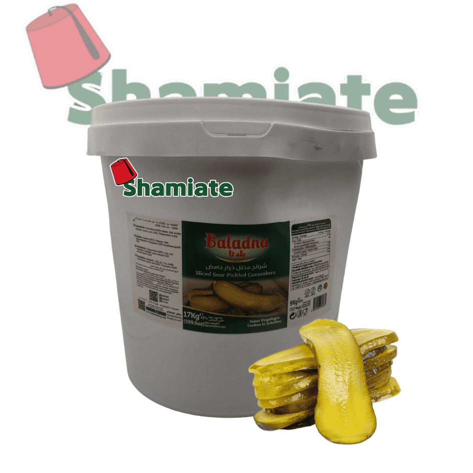 Concombres Marinés Aigres Tranchés (Baladna, 10Kg, 1 Pièce)