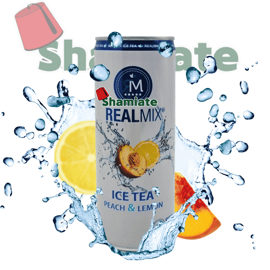 Boisson Ice Tea, Pêche & Citron (RealMix, 250 Ml, 24 Pièces)