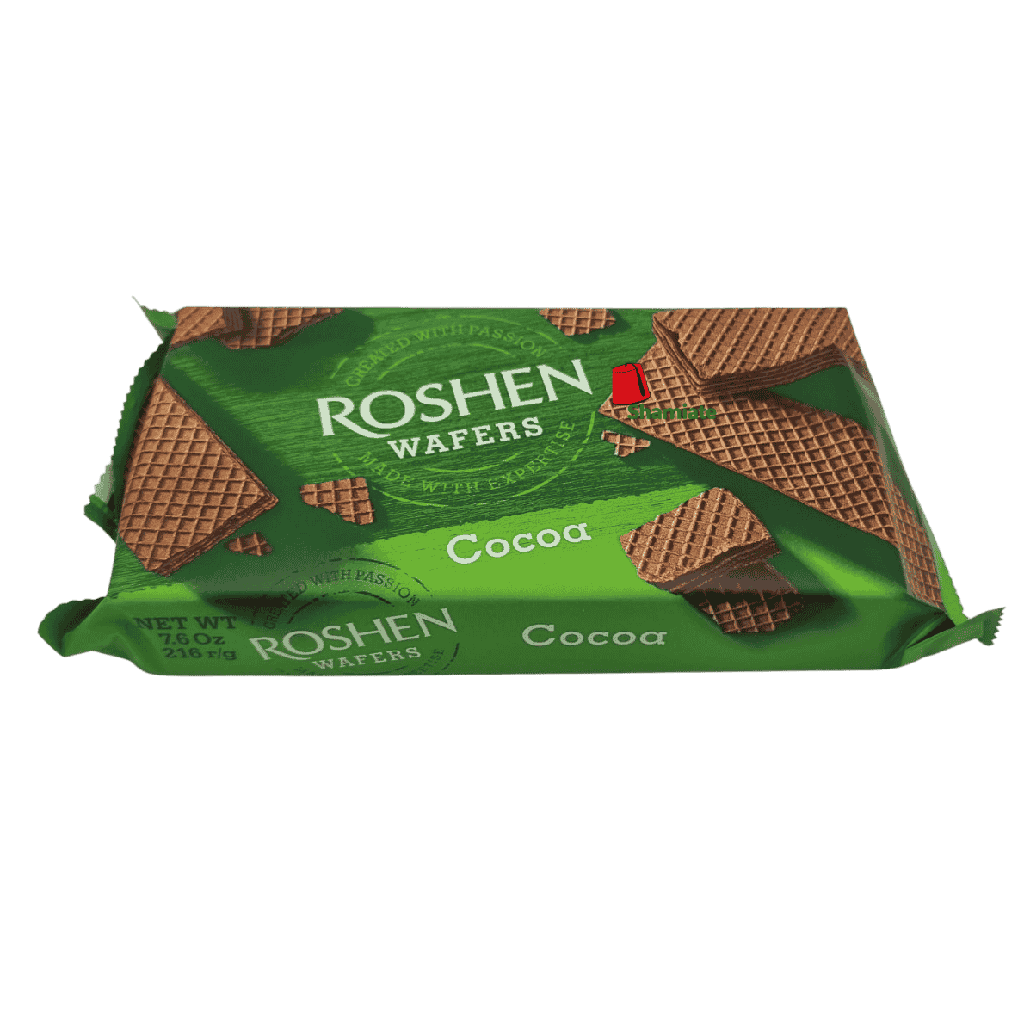 Gaufrettes & Cacao (Roshen Wafers, 216gm, 16 Pièces)(1305)