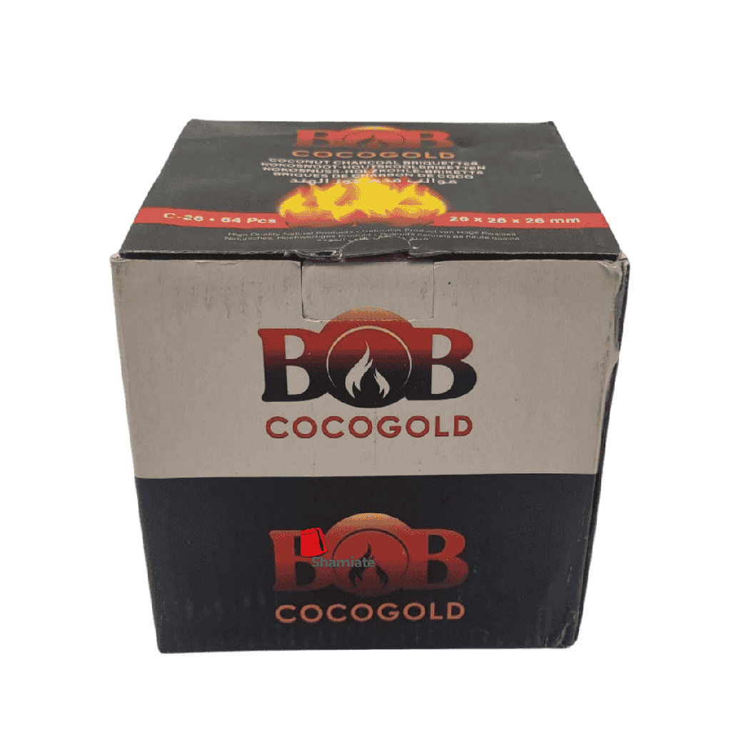Shisha Charcoal (Coco Gold, 26 x 26 x 26 mm, 1 Kg, 20 Pieces)