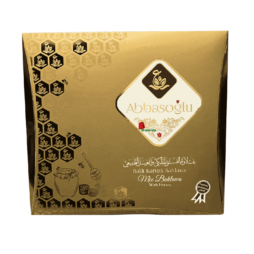 Oriental Pastry (Abbasoglu, Mixed Baklava with Royal Pistachio and Natural Honey, 500g, 12 Pieces)