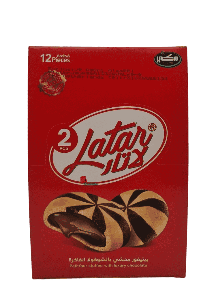  بيتيفور محشي بالشوكولا الفاخرة  ( لاتار, 12 × 12 قطعة)