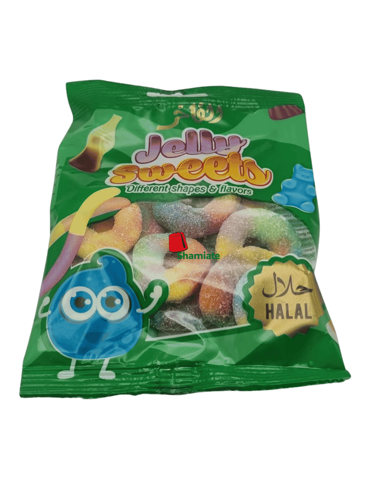 Green Gummy Candies (Alfakhr, Rainbow, 80g x 30 Pieces)