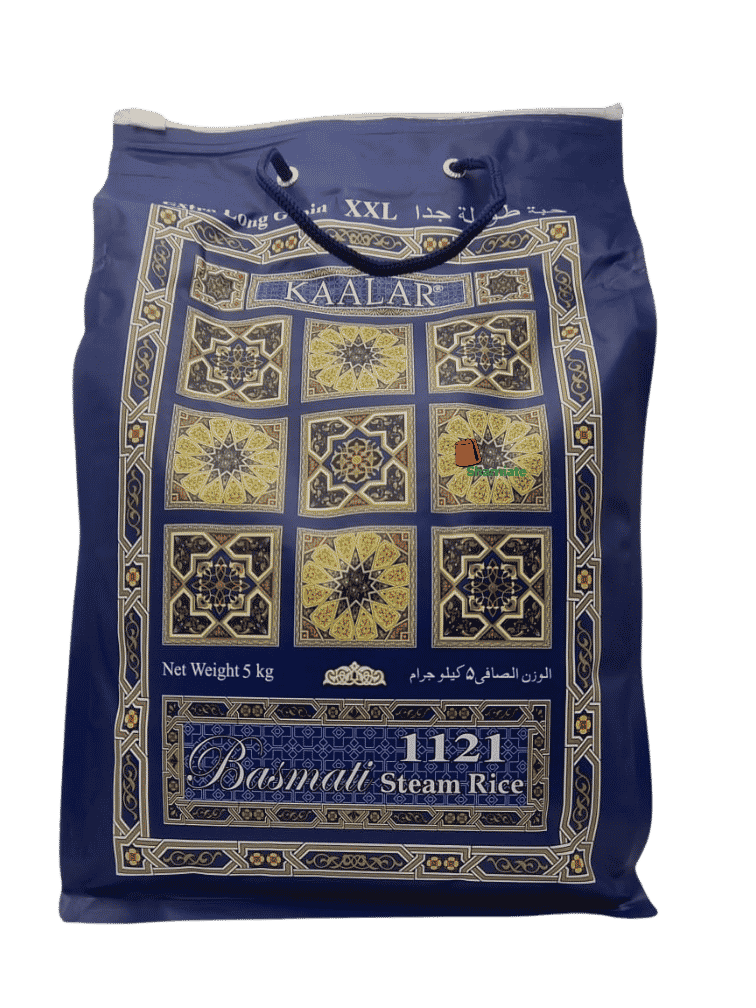 Riz Basmati (Kaalar, Cuit à la Vapeur , 5 Kg, 4 Pièces)