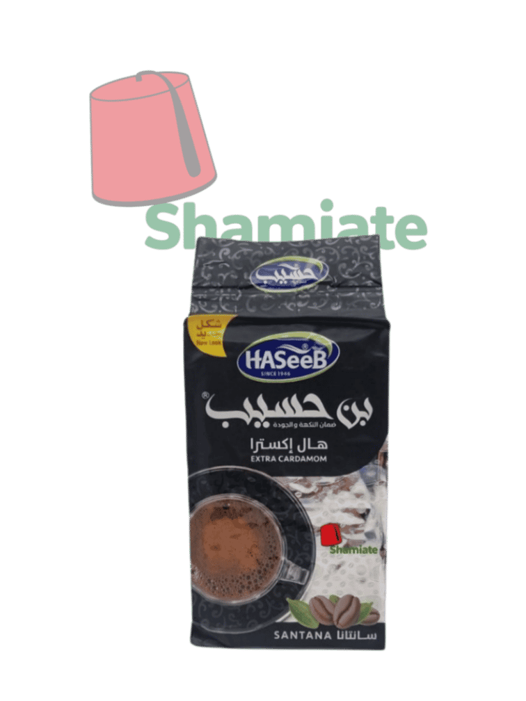 قهوة عربية (حسيب، سوداء، هيل اكسترا، 500 غرام، 10 قطع)