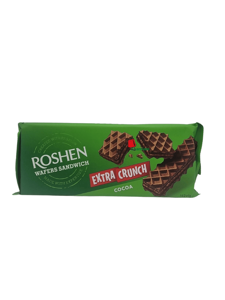 Gaufres Extra Croustillantes, Sandwich, 1275 (Roshen Wafers, Cacao, 142 gm, 15 Pièces)