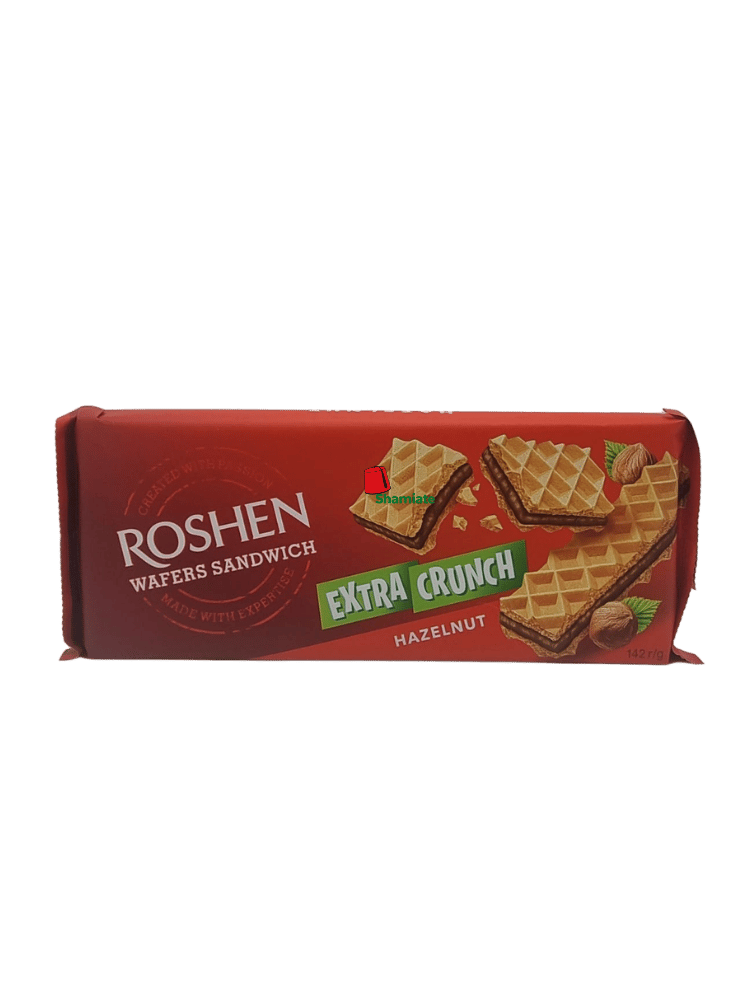 Gaufres Extra Croustillantes, Sandwich, 7469 (Roshen Wafers, Noisette, 142 gm, 15 Pièces)