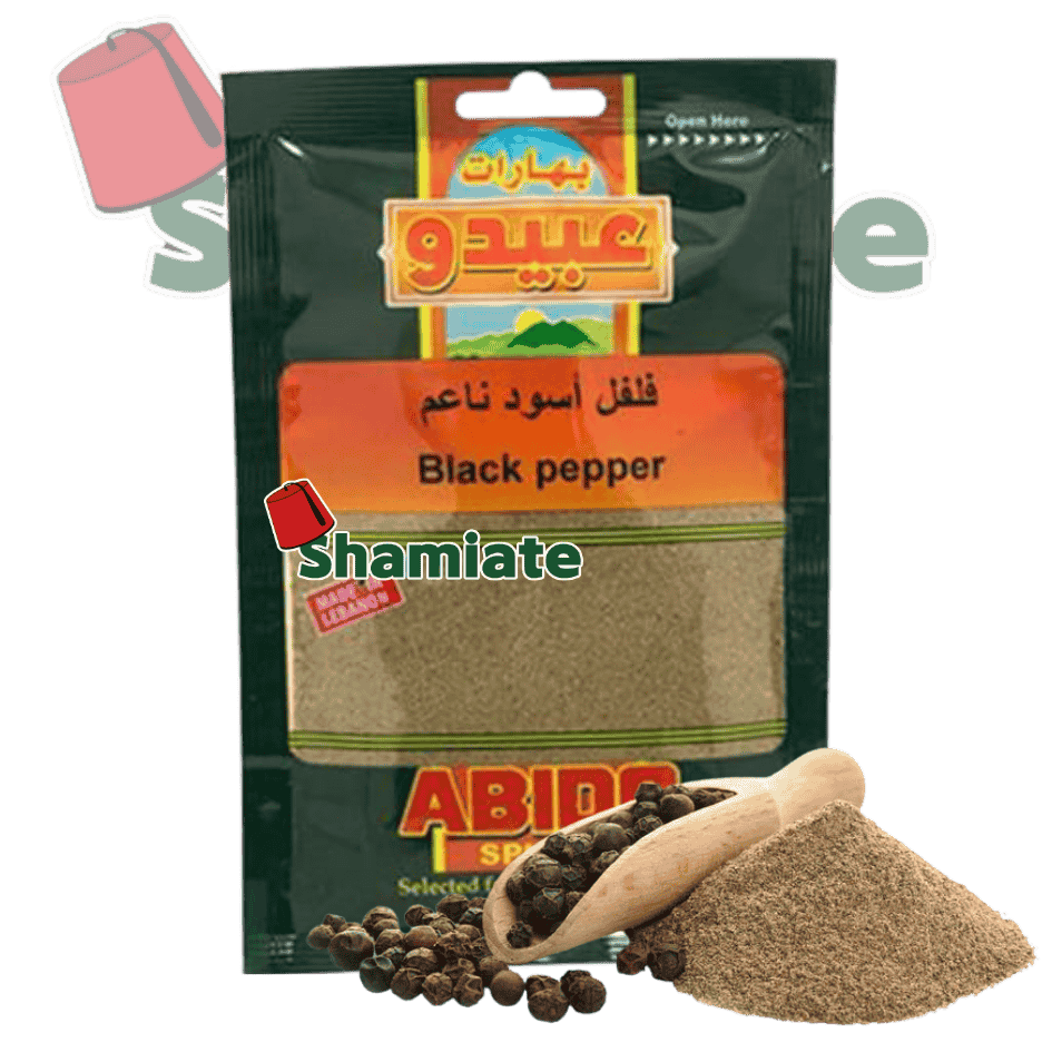 Poivre Noir Moulu (Abido, 50 gm, 10 Pièces)