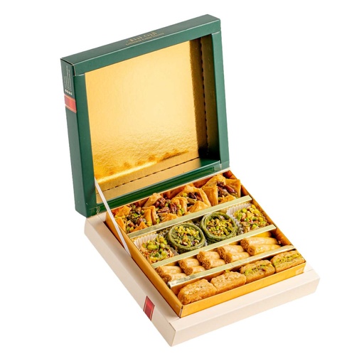 [7983 Oriental Pastry (Lebanese Cedars Sweets, Mixed Baklawa, 150 gm, 18 Pieces) Pâtisserie Orientale (Cèdre du Liban, Baklawa Mixte, 150 gm, 18 Pièces) Patisserie Orientale (Cedre du Liban, Baklawa Mixte, 150 gm, 18 Pieces) حلويات سوري فاخرة (ارزة لبنان, بقلاوة مشكلة, 150 غرام, 18 وحدة) ] Oriental Pastry (Lebanese Cedars Sweets, Mixed Baklawa, 150 gm, 18 Pieces)