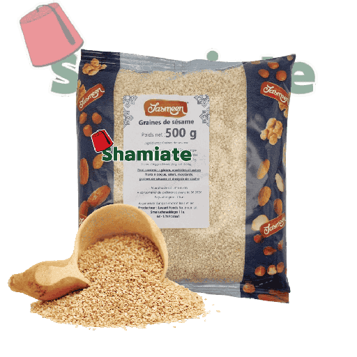 [001818 Raw Sesame (Jasmeen, 500 gm, 1 Pièce) Sésame Cru (Jasmeen, 500 gm, 1 Pièce) Sesame Cru (Jasmeen, 500 gm, 1 Piece)( ياسمين, 500غرام, 1 وحدة ) سمسم نيء ] Sésame Cru (Jasmeen, 500 gm, 1 Pièce)