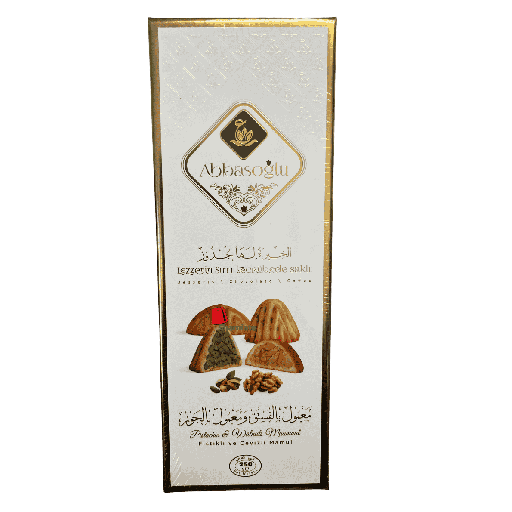 [001931 Oriental Pastry (Abbasoglu, Pistachio and Walnut Maamoul, 250 gm, 18 Pieces) Pâtisserie Orientale (Abbasoglu, Maamoul Pistaches et Noix, 250 gm, 18 Pièces) Patisserie Orientale (Abbasoglu, Maamoul Pistaches et Noix, 250 gm, 18 Pieces)حلويات سورية فاخرة  (عباس أوغلو، معمول بالفستق والجوز، 250 غرام، 18 قطعة) ] حلويات سورية فاخرة  (عباس أوغلو، معمول بالفستق والجوز، 250 غرام، 18 قطعة)