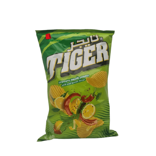[001975 Chips (Tiger, Chili and Lemon, 90g, 12 Pieces) Chips (Tiger, Piment et Citron, 90 gm, 12 Pièces) Chips (Tiger, Piment et Citron, 90 gm, 12 Pieces)شيبس (تايجر, شطة وليمون, 90 غرام, 12 وحدة) ] Chips (Tiger, Piment et Citron, 90 gm, 12 Pièces)
