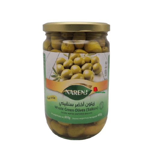 [001996 Salkini Green Olives (Narenj, 600 gm, 12 Pieces) Olives Vertes Salkini  (Narenj, 600 gm, 12 Pièces) Olives Vertes Salkini  (Narenj, 600 gm, 12 Pieces)زيتون سلقيني أخضر (نارينج، 600 غرام، 12 قطعة) ] Salkini Green Olives (Narenj, 600 gm, 12 Pieces)