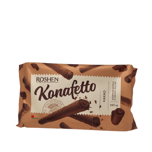 [002022 Crispy Waffles (Roshen Wafers, Cocoa, 140g, 15 Pieces) Gaufres Croustillantes (Roshen Wafers, Cacao, 140gm, 15 Pièces) Gaufres Croustillantes (Roshen Wafers, Cacao, 140gm, 15 Pieces) ويفر مقرمش (رقائق روشن، كاكاو، 140 غرام، 15 قطعة) ] Crispy Waffles (Roshen Wafers, Cocoa, 140g, 15 Pieces)