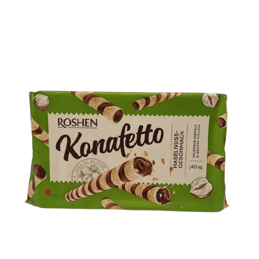 [002024 Crispy Waffles (Roshen Wafers, Hazelnut, 140g, 15 Pieces) Gaufres Croustillantes (Roshen Wafers, Noisette, 140gm, 15 Pièces) Gaufres Croustillantes (Roshen Wafers, Noisette, 140gm, 15 Pieces)ويفر مقرمش (رقائق روزين، بندق، 140 غرام، 15 قطعة) ] Gaufres Croustillantes (Roshen Wafers, Noisette, 140gm, 15 Pièces)