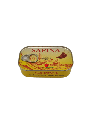 [002119 Canned Sardine (Safina, Spicy in Oil, 125 gm, 50 Pieces) Sardine En Conserve (Safina, Piquant à l'Huile, 125 gm, 50 Pièces) Sardine En Conserve (Safina, Piquant a l'Huile, 125 gm, 50 Pieces)سردين معلب (سفينة, حار بالزيت, 125 غرام, 50 وحدة) ] سردين معلب (سفينة, حار بالزيت, 125 غرام, 50 وحدة)