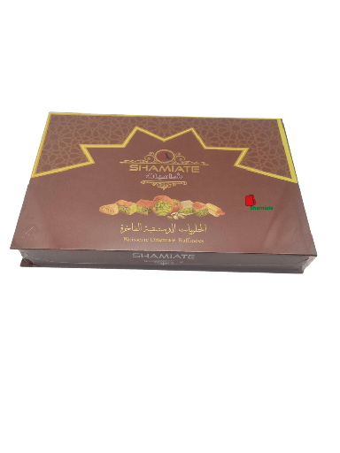 [002152 Oriental Pastry (Shamiate, Mixed Baklawa Extra, 400 gm, 20 Pieces) Pâtisserie Orientale (Shamiate, Baklawa Mixte Extra, 400 gm, 18 Pièces)  Patisserie Orientale (Shamiate, Baklawa Mixte Extra, 400 gm, 18 Pieces)  حلويات سورية فاخرة (شاميات, بقلاوة مشكلة اكسترا, 400 غرام, 20 وحدة) ]  حلويات سورية فاخرة (شاميات, بقلاوة مشكلة اكسترا, 400 غرام, 20 وحدة)