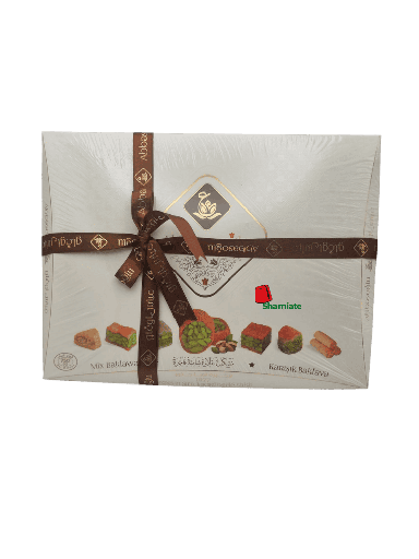 [002155 Oriental Pastry (Abbasoglu, Mixed Baklawa Extra, 750 gm, 12 Pièces) Pâtisserie Orientale (Abbasoglu, Baklawa Mixte Extra, 750 gm, 12 Pièces) Patisserie Orientale (Abbasoglu, Baklawa Mixte Extra, 750 gm, 12 Pieces) حلويات سورية فاخرة (عباس اوغلو, بقلاوة مشكلة اكسترا, 750 غرام, 12 وحدة) ] Oriental Pastry (Abbasoglu, Mixed Baklawa Extra, 750 gm, 12 Pièces)