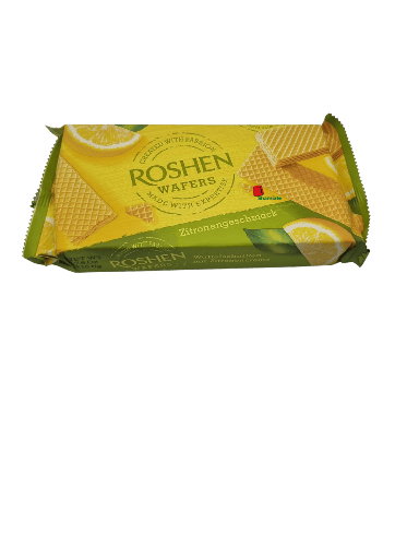 [002164 Wafers & Lemon (Roshen Wafers, 216gm, 16 Pieces) Gaufrettes & Citron (Roshen Wafers, 216gm, 16 Pièces)(0100) Gaufrettes & Citron (Roshen Wafers, 216gm, 16 Pieces)(0100)رقائق ويفر باليمون (رقائق روشن، 216 غرام، 16 قطعة) ] Wafers & Lemon (Roshen Wafers, 216gm, 16 Pieces)