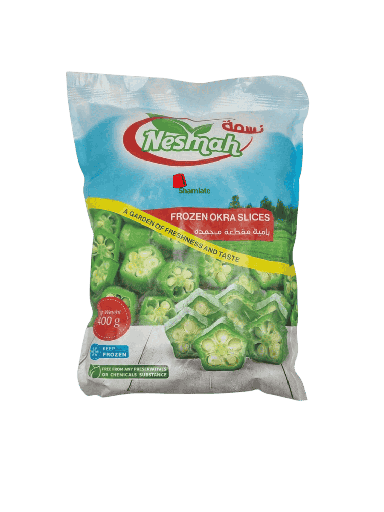 [002167 Frozen Okra Slices (Nesmah, 400g, 20 Pieces) Tranches de Gombo Sugelées (Nesmah, 400 gm, 20 Pièces) Tranches de Gombo Sugelees (Nesmah, 400 gm, 20 Pieces)بامية مقطعة مجمدة (نسمه, واحد, 400 غرام, 20 وحدة) ] بامية مقطعة مجمدة (نسمه, واحد, 400 غرام, 20 وحدة)