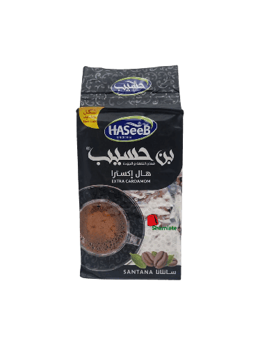 [002256 Arabic Coffee (Haseeb, Black, Extra Cardamom, 500g, 10 Pieces) Café Arabe (Haseeb, Noir, Extra Cardamom, 500 gm, 10 Pièces) Cafe Arabe (Haseeb, Noir, Extra Cardamom, 500 gm, 10 Pieces)قهوة عربية (حسيب، سوداء، هيل اكسترا، 500 غرام، 10 قطع) ] Arabic Coffee (Haseeb, Black, Extra Cardamom, 500g, 10 Pieces)