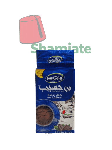 [002257 Arabic Coffee (Haseeb, Blue, Plus Cardamom, 500g, 10 Pieces) Café Arabe (Haseeb, Bleu, Plus Cardamom, 500 gm, 10 Pièces) Cafe Arabe (Haseeb, Bleu, Plus Cardamom, 500 gm, 10 Pieces)قهوة عربية (حسيب، أزرق، هيل زيادة ، 500 غرام، 10 قطع) ] Café Arabe (Haseeb, Bleu, Plus Cardamom, 500 gm, 10 Pièces)