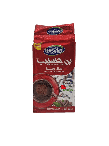 [002258 Arabic Coffee (Haseeb, Red, Medium Cardamom, 500g, 10 Pieces) Café Arabe (Haseeb, Rouge, Cardamom Moyen, 500 gm, 10 Pièces) Cafe Arabe (Haseeb, Rouge, Cardamom Moyen, 500 gm, 10 Pieces)قهوة عربية (حسيب، أحمر، هيل متوسط، 500 غرام، 10 قطع) ] Arabic Coffee (Haseeb, Red, Medium Cardamom, 500g, 10 Pieces)