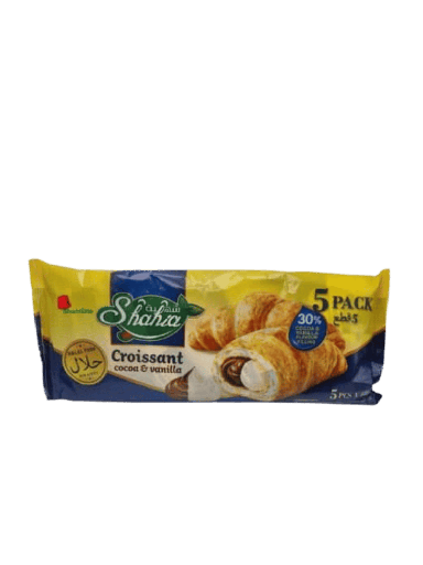 [002350 Cocoa & Vanilla Croissant (Shahia, 5x48g, 6 pieces) Croissant Cacao & Vanille (Shahia, 5x48 gm, 6 Pièces) Croissant Cacao & Vanille (Shahia, 5x48 gm, 6 Pieces)كرواسون الكاكاو والفانيليا (شهية، 5 × 48 جم، 6 قطع) ] Croissant Cacao & Vanille (Shahia, 5x48 gm, 6 Pièces)