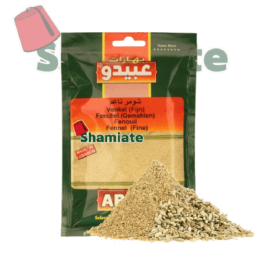 [5223 Ground Fennel (Shoumra) (Abido, 50 gm, 10 Pieces) Fenouil Moulu (Choumra) (Abido, 50 gm, 10 Pièces) Fenouil Moulu (Choumra) (Abido, 50 gm, 10 Pieces)شمرة مطحونة (عبيدو, بلا, 50 غرام, 10 وحدات) ] Fenouil Moulu (Choumra) (Abido, 50 gm, 10 Pièces)