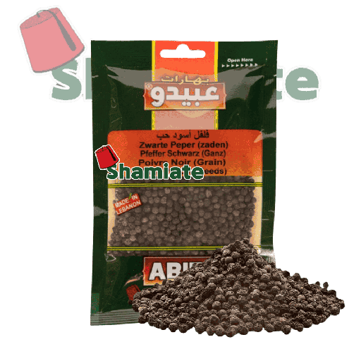 [5226 Whole Dark Pepper (Abido, 50 gm, 10 Pieces) Poivre Noir Entier (Abido, 50 gm, 10 Pièces) Poivre Noir Entier (Abido, 50 gm, 10 Pieces)فلفل أسود حب (عبيدو, بلا, 50 غرام, 10 وحدات) ] Poivre Noir Entier (Abido, 50 gm, 10 Pièces)