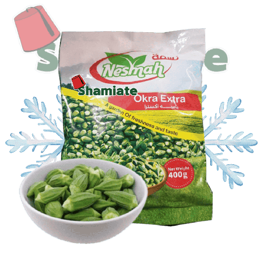 [5908 Frozen Okra (Nesmah, Extra, 400 gm, 20 Pieces) Gombo Surgelées (Nesmah, Extra, 400 gm, 20 Pièces) Gombo Surgelees (Nesmah, Extra, 400 gm, 20 Pieces)بامية مجمدة (نسمه, اكسترا, 400 غرام, 20 وحدة) ] بامية مجمدة (نسمه, اكسترا, 400 غرام, 20 وحدة)