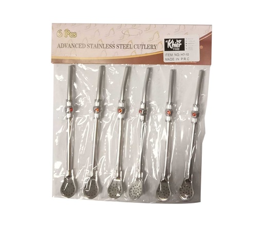 [6959 Bombilla (Mate Straw) (in Steel, Medium, 6 Pieces) Bombilla (Paille à Maté) (En Acier, Moyen, 6 Pièces) Bombilla (Paille a Mate) (En Acier, Moyen, 6 Pieces)مصاصة متة (بلا, من الصلب, وسط, 6 وحدات) ] Bombilla (Paille à Maté) (En Acier, Moyen, 6 Pièces)