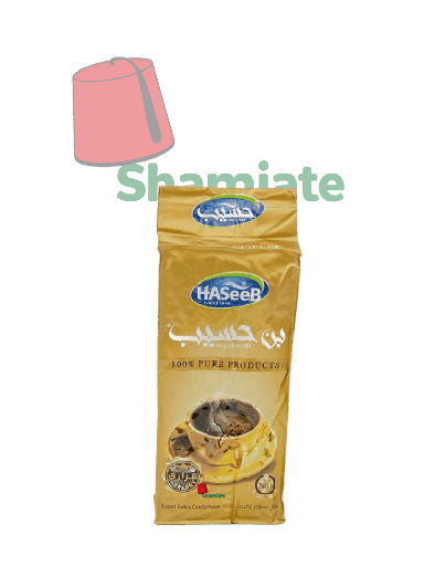 [6968 Arabic Coffee (Haseeb, Cardamom Super Extra, 200 gm, 25 Pieces) Café Arabe (Haseeb, Cardamome Super Extra, 200 gm, 25 Pièces) Cafe Arabe (Haseeb, Cardamome Super Extra, 200 gm, 25 Pieces)قهوة عربية (حسيب, حب هال سوبر اكسترا, 200 غرام, 25 وحدة) ] Café Arabe (Haseeb, Cardamome Super Extra, 200 gm, 25 Pièces)